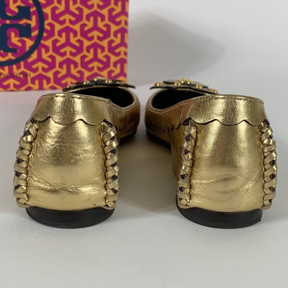 TORY BURCH Gold Heart Ballet Flats - Picture 5 of 16